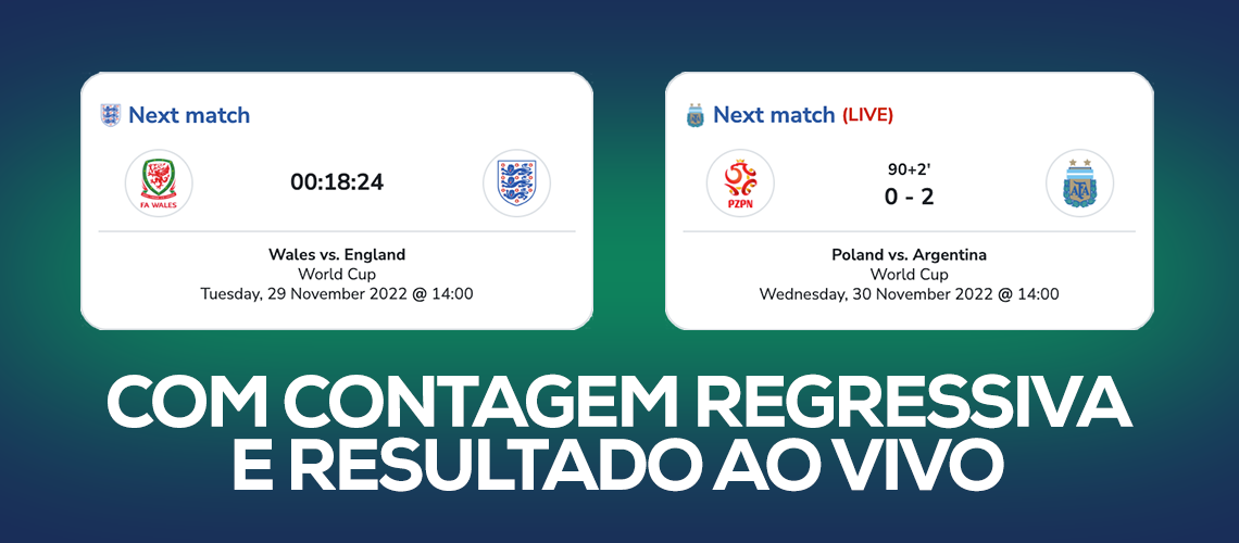 Widgets de futebol gratuitos 